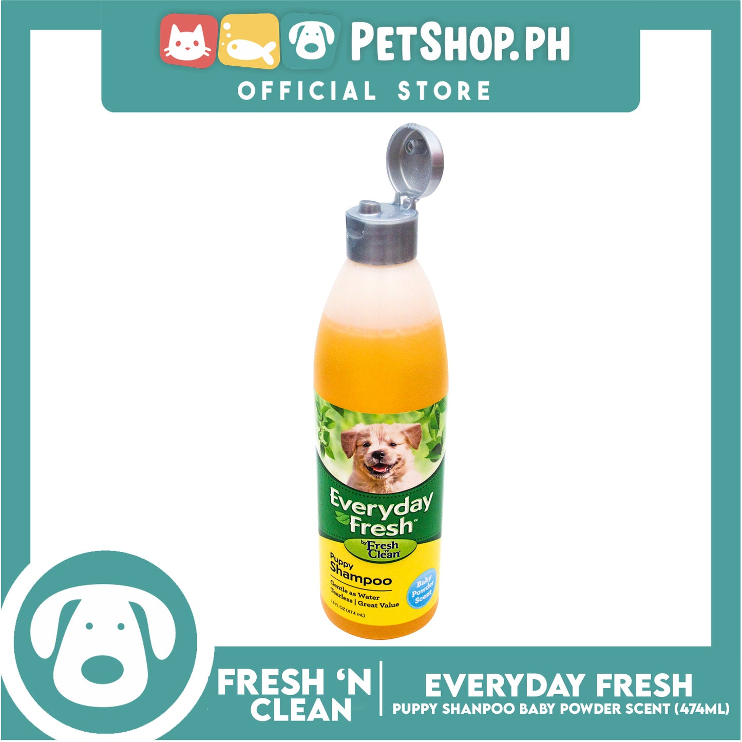 Fresh 'n Clean Everyday Fresh Puppy Shampoo Baby Powder Scent 16 oz