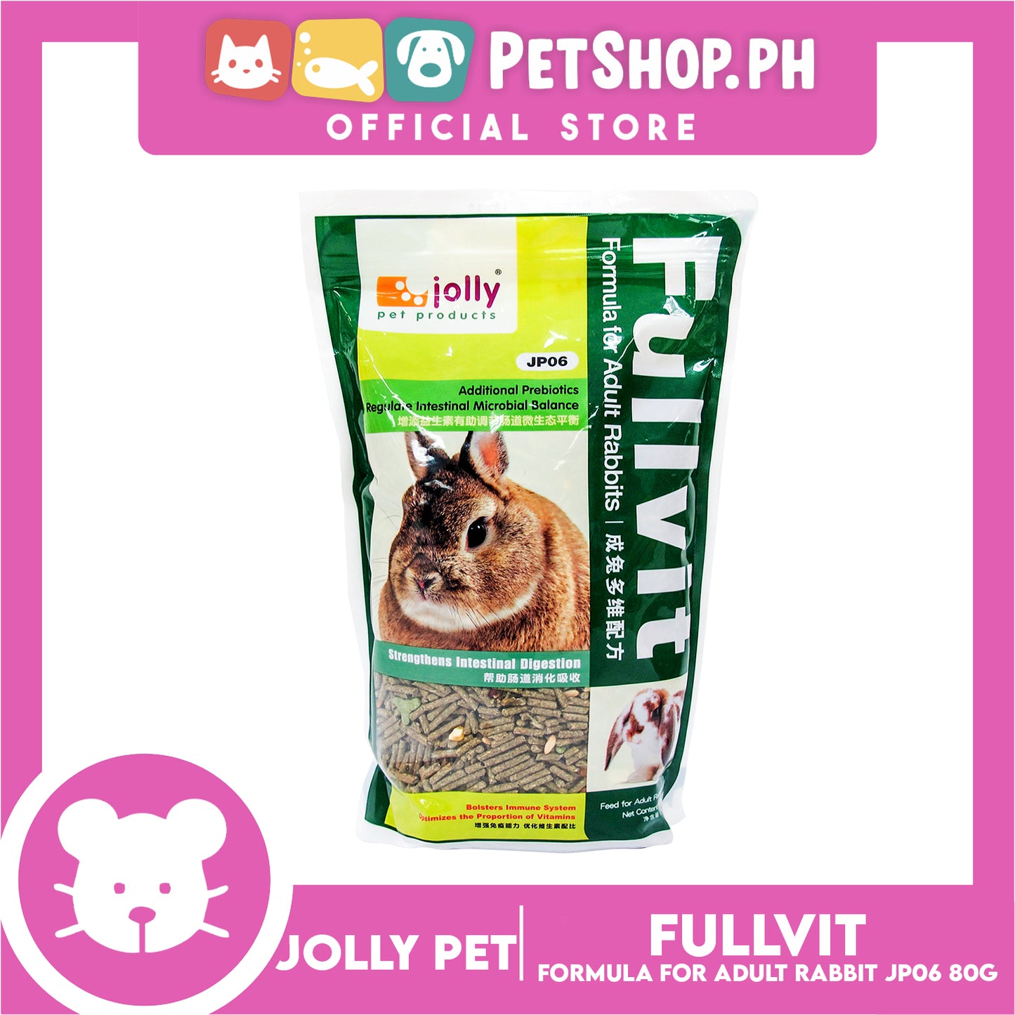 Jolly Fullvit Rabbit Food 1kg Formula For Adult Rabbits