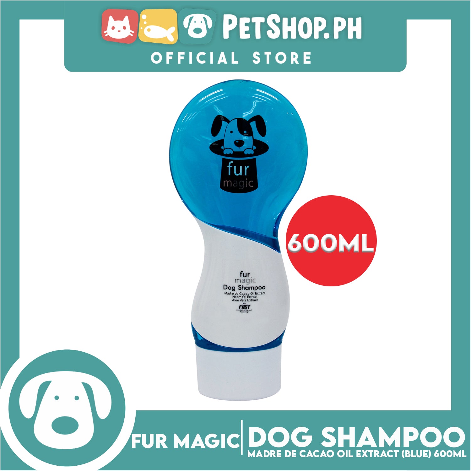 Fur Magic Dog Shampoo Blue 600ml Petshop.PH