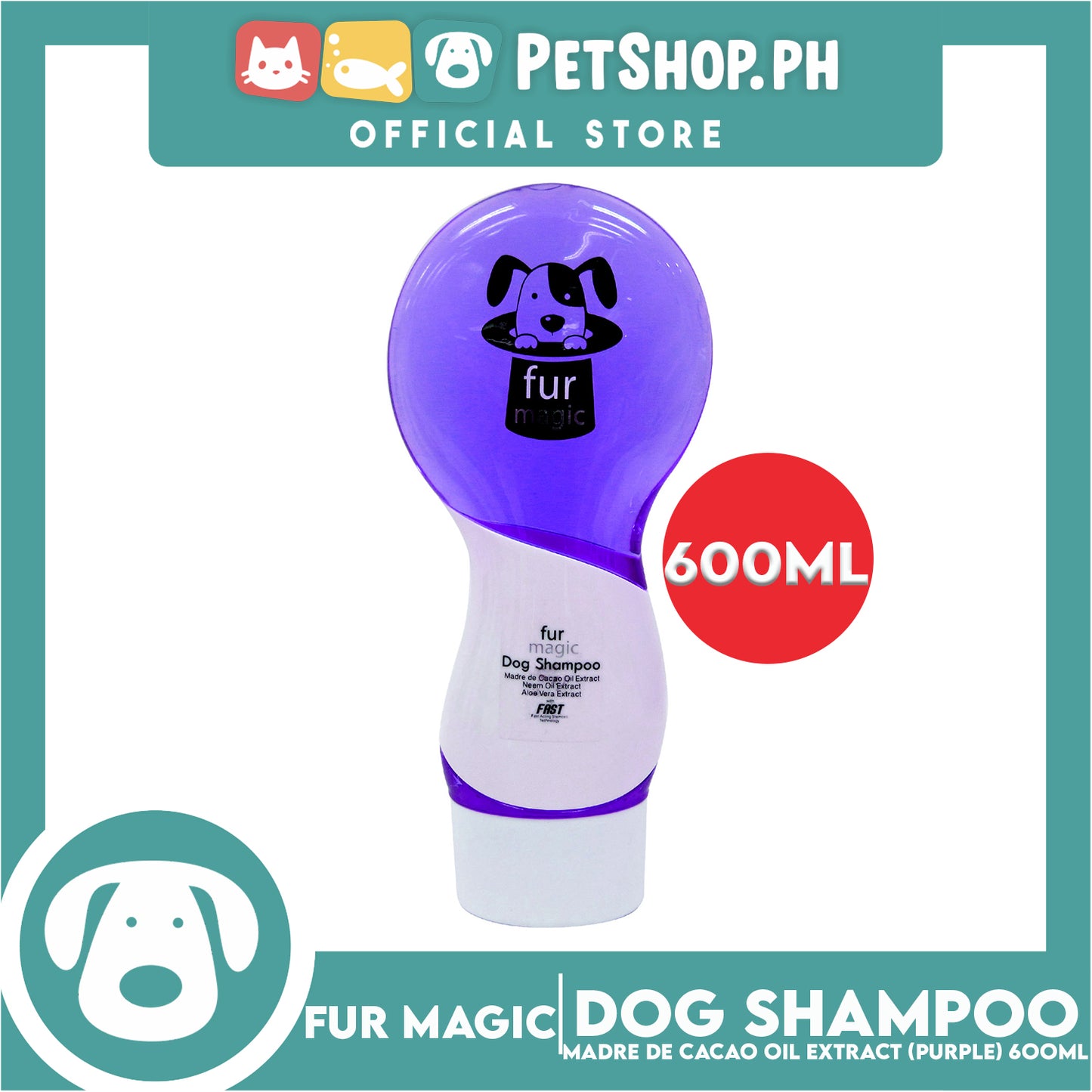 Fur magic with Fast Acting Stemcell Technology (Violet) 600ml Dog Shampoo