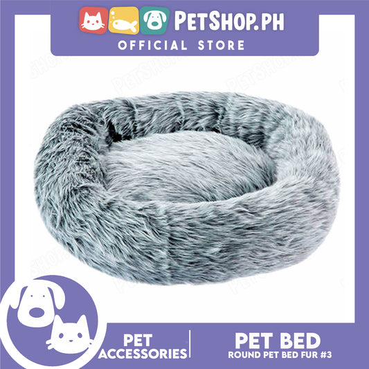 Pet Bed Round Bed Fur Plush Cushion Bed Cuddle Soft Bed for Dog & Cat