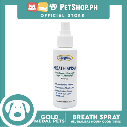 Gold Medal Pets Breath Spray 118ml for Dogs