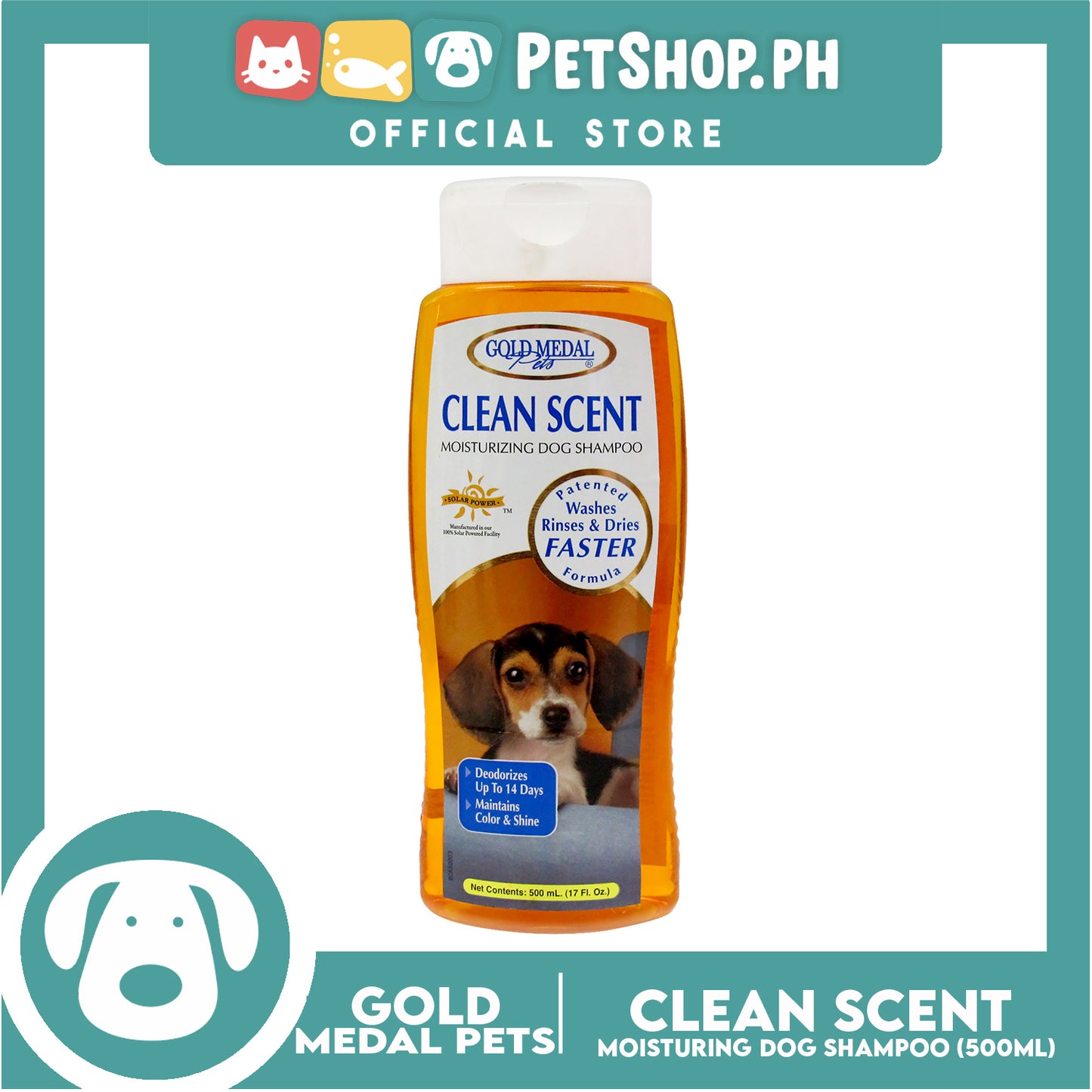 Gold Medal Pets Clean Scent Moisturizing Dog Shampoo 17oz Maintains Color and Shine