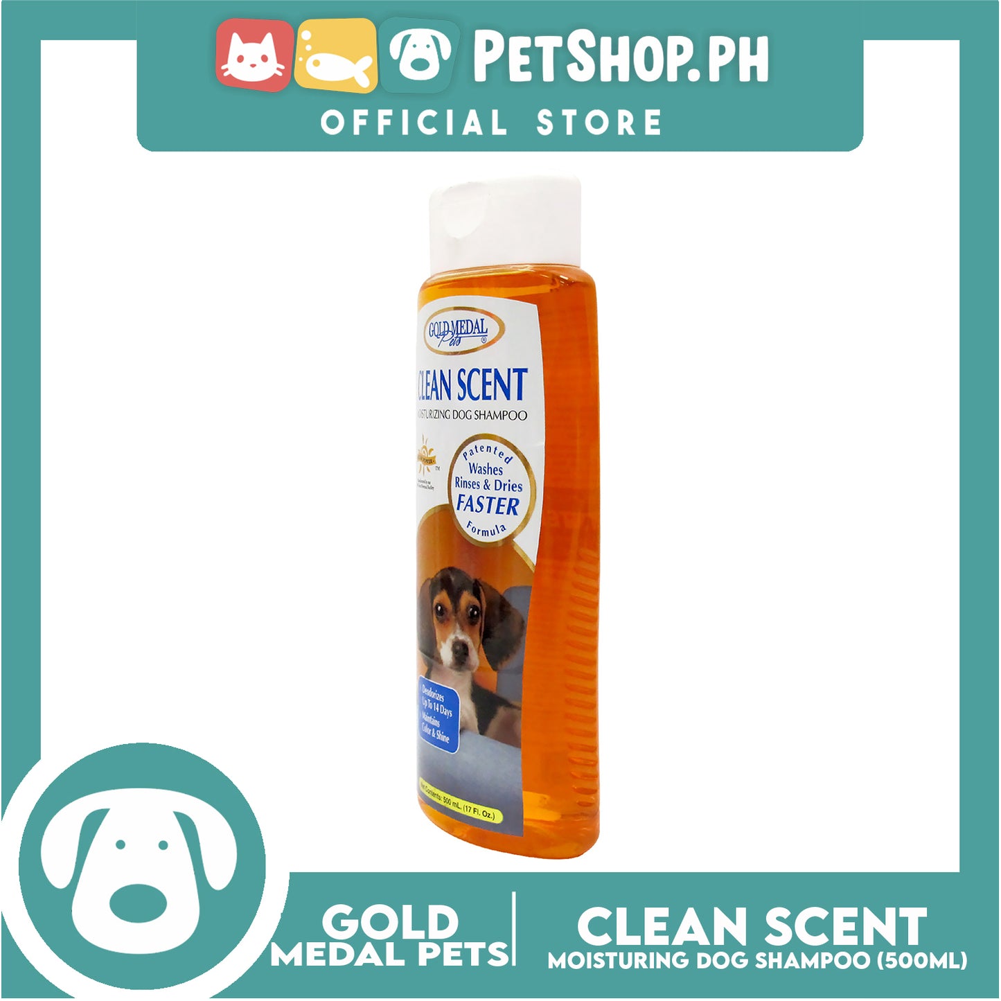 Gold Medal Pets Clean Scent Moisturizing Dog Shampoo 17oz Maintains Color and Shine