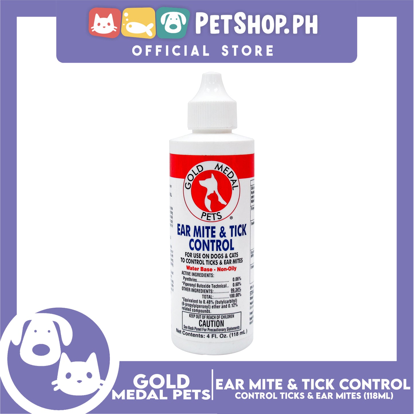 Remedy + Recovery Pets Ear Mite & Tick Control 118ml