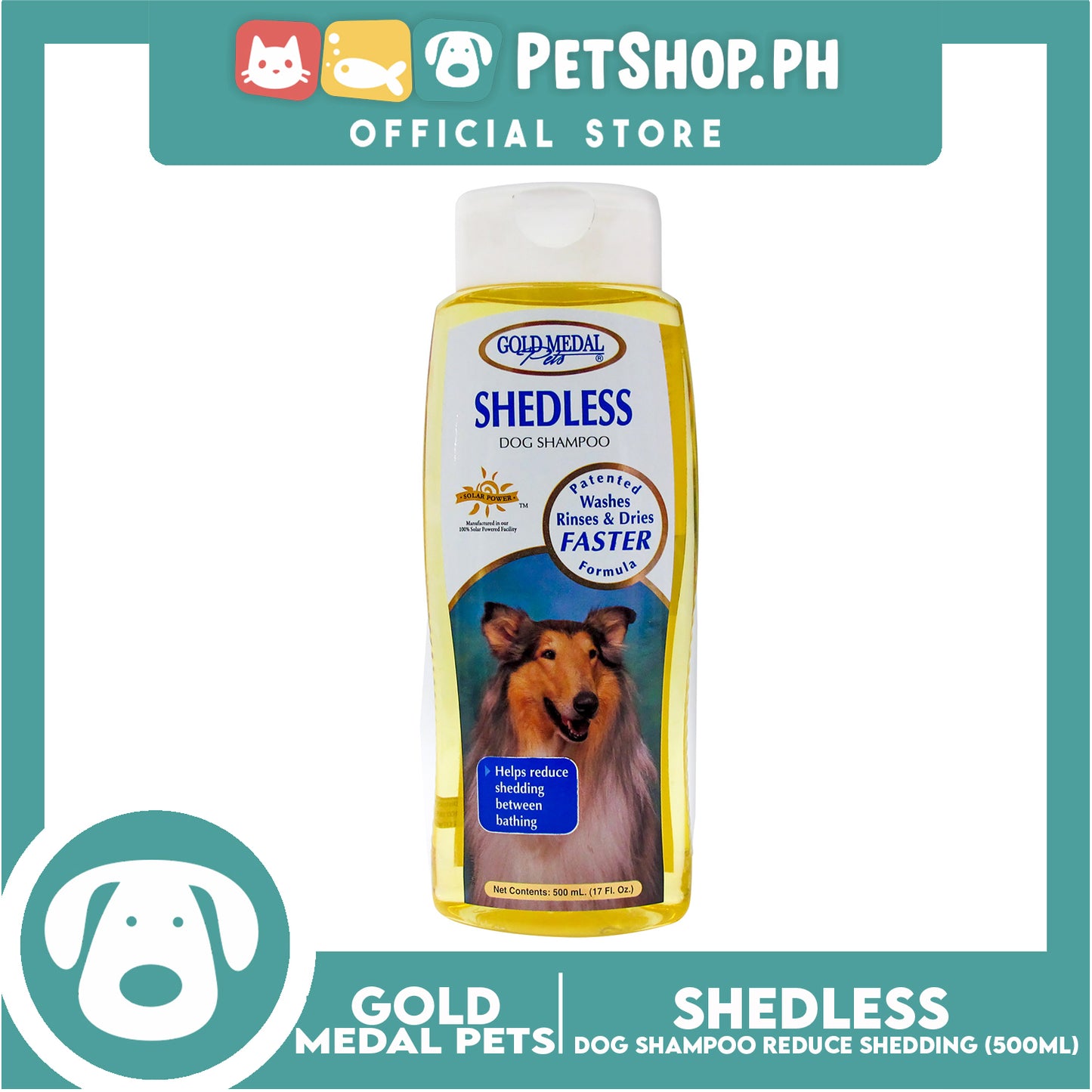 Gold Medal Pets Shedless Dog Shampoo 17oz Helps Reduce Shedding Between Bathing
