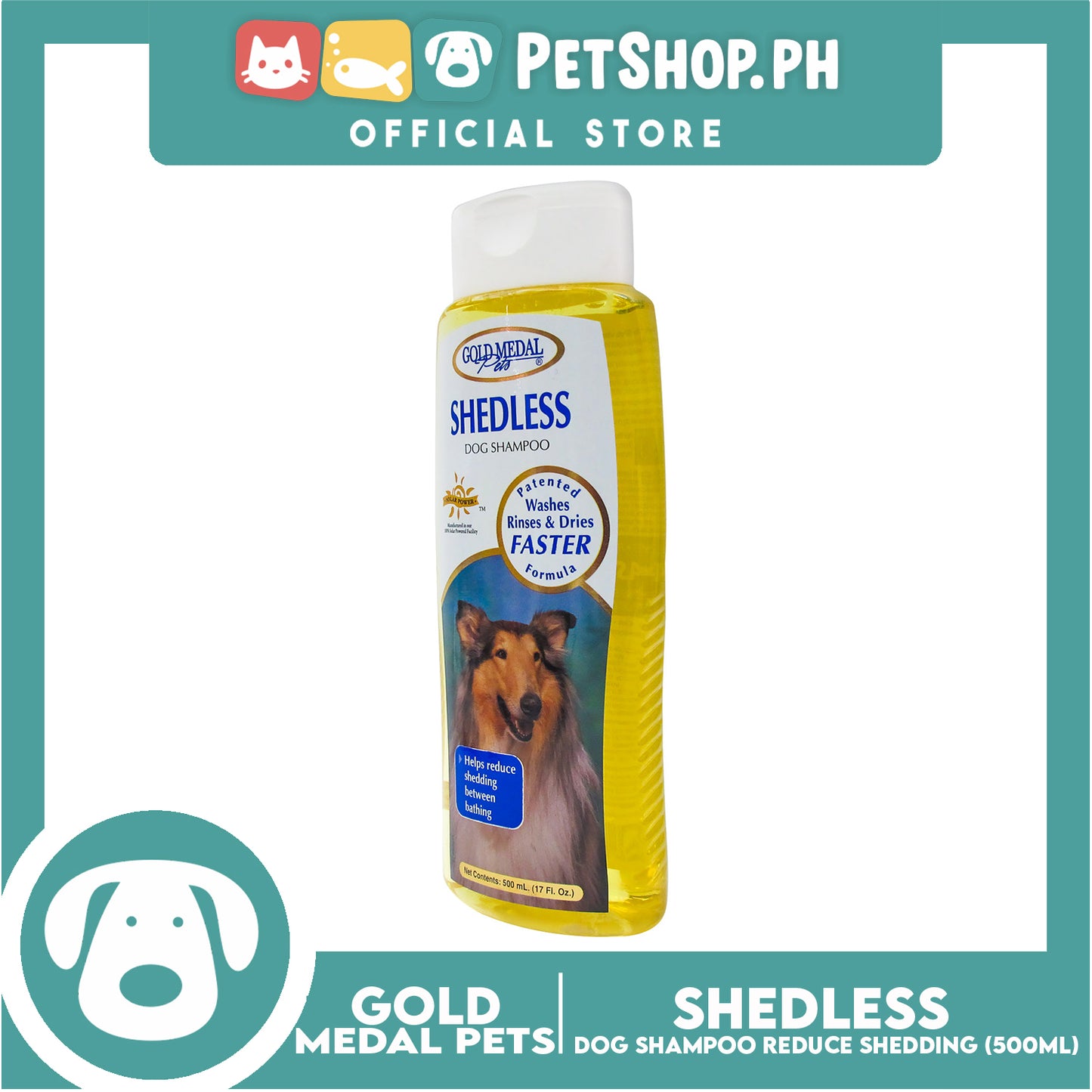 Gold Medal Pets Shedless Dog Shampoo 17oz Helps Reduce Shedding Between Bathing