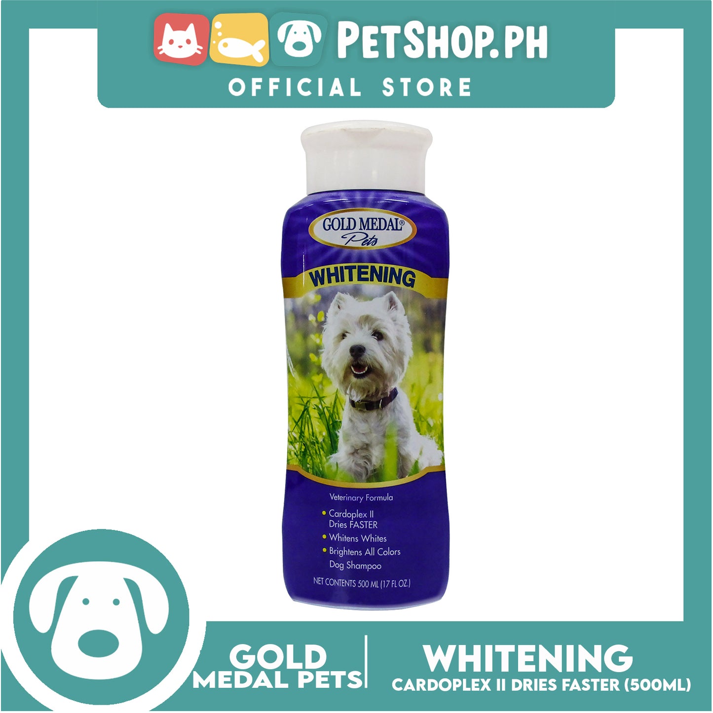 Gold Medal Pets Blue Diamond with Cardoplex 17oz Dogs Whitening Shampoo