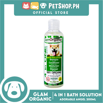 Glam Organic 4 in 1 Bath Solution 100% Organic 200ml (Adorable Angel) Dog Grooming