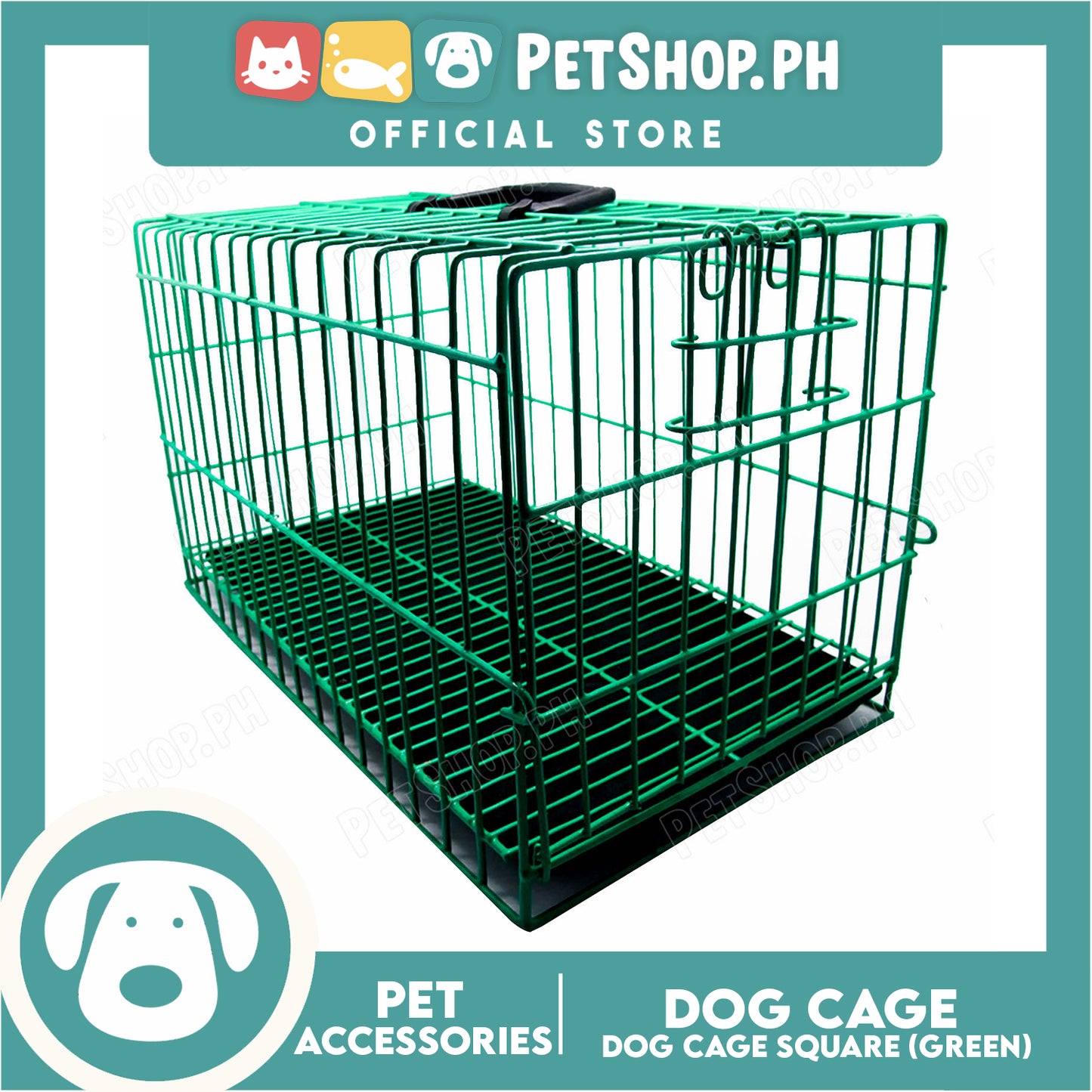 Dog Cage Large Square Green