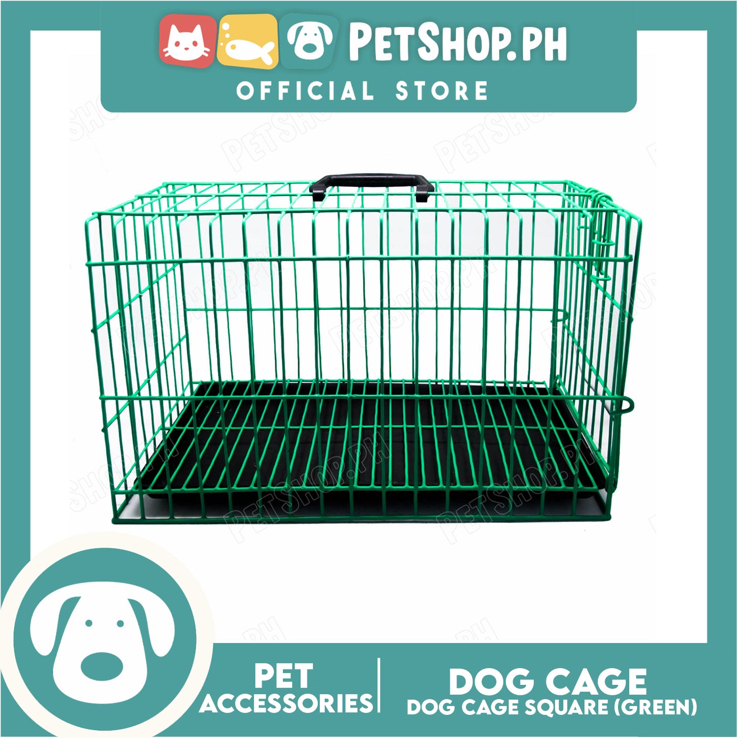 Dog Cage Small Square Green