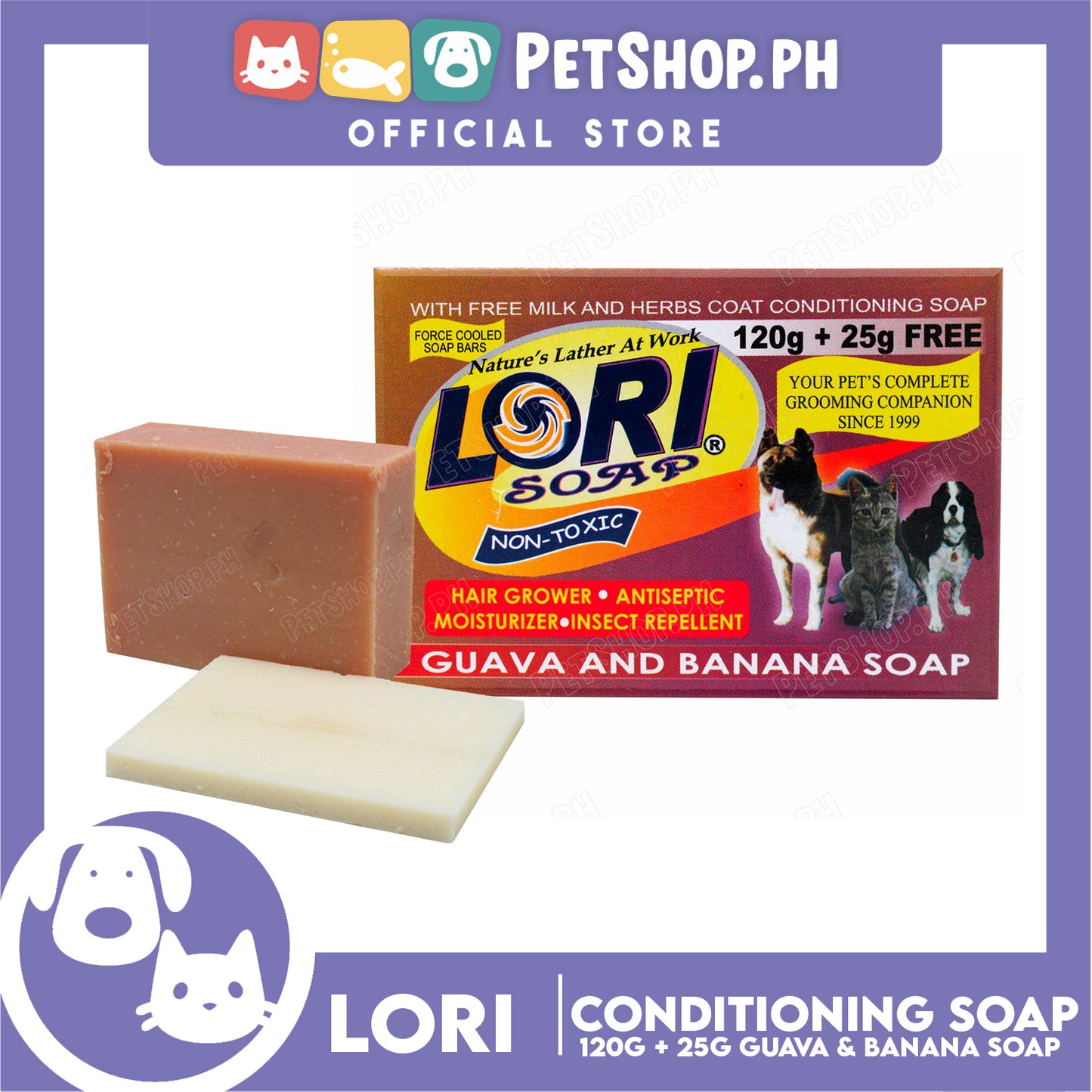 Nature's Lather At Work Lori Soap Non-Toxic 120g (Guava And Banana Soap) Dog Soap, Dog Grooming