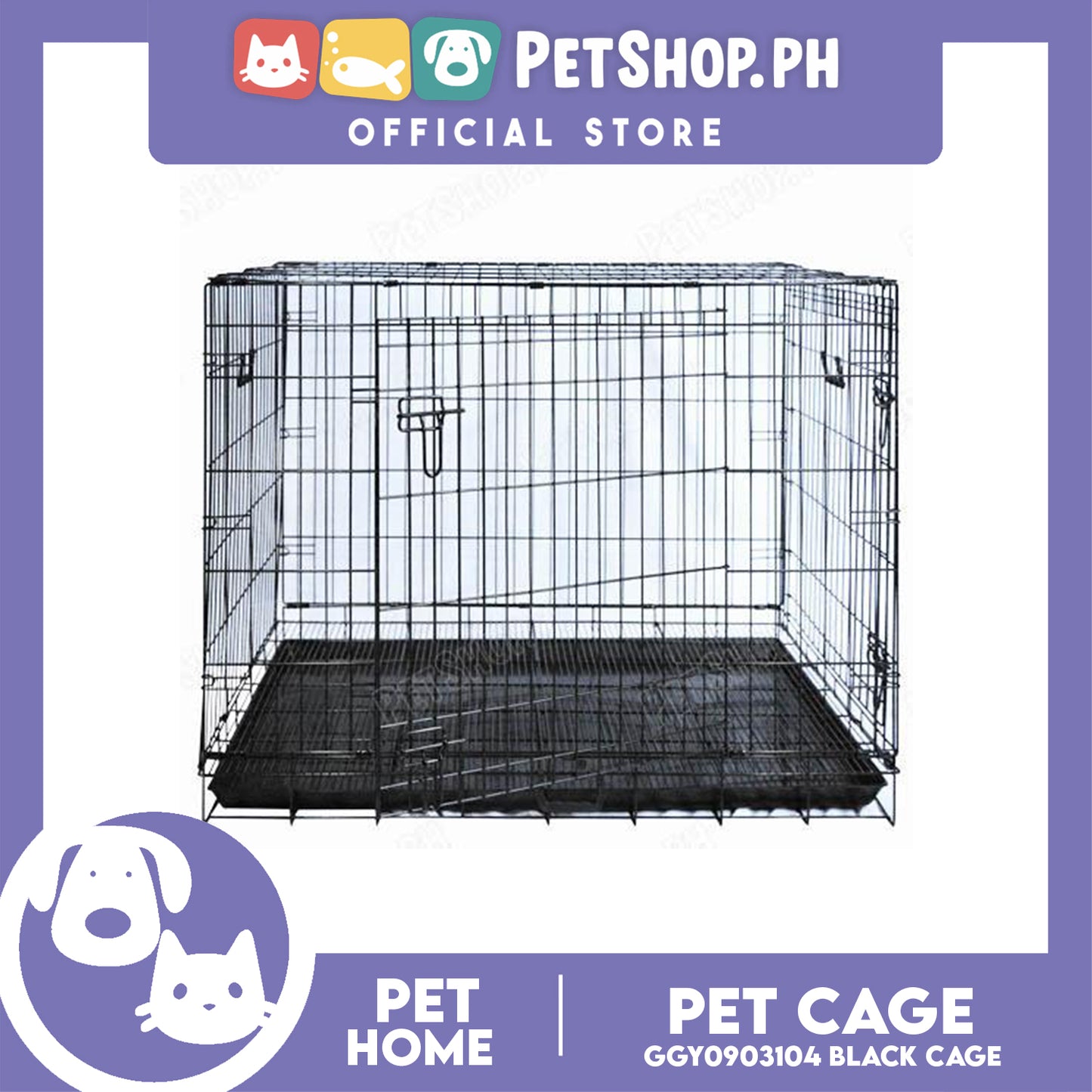 Pet Cage Wire Flooring, Painted Black Wire Cage, Comes With Tray Underneath (GY0903104) Pet Cage, Pet Accessories, Pet House