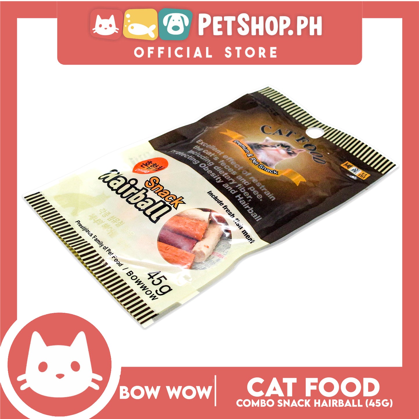 Bowwow Hairball Cat Combo Jerky (2150) 45g