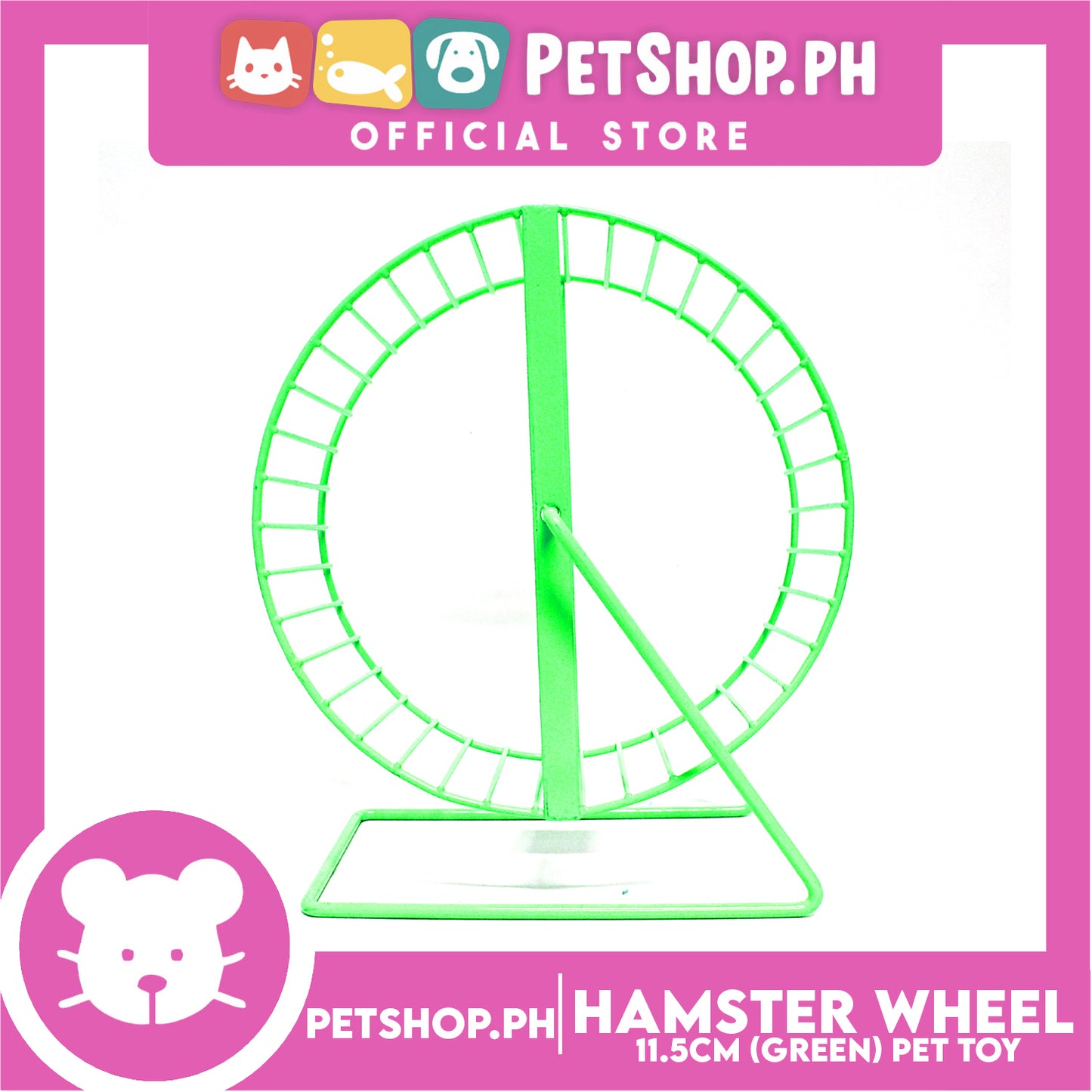 Hamster Wheel Green 11.5cm Metal Running Wheel