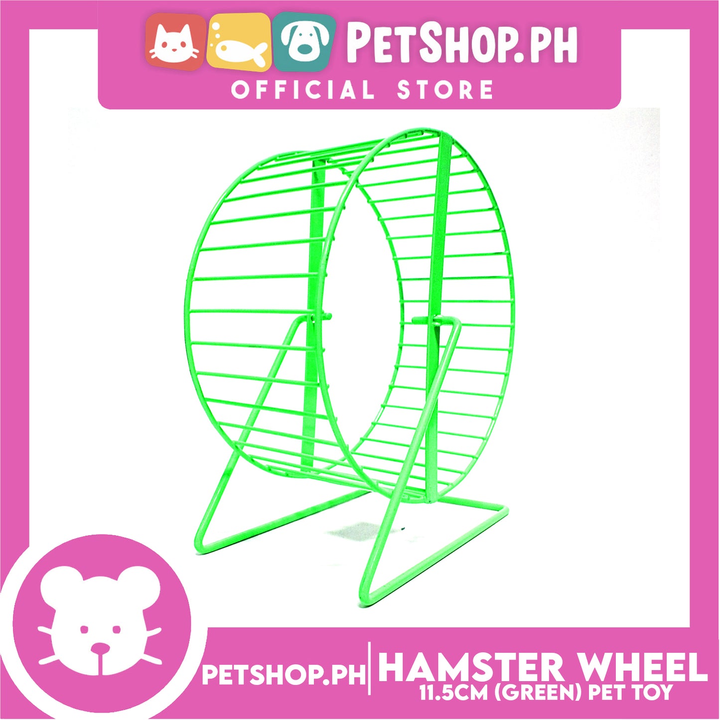 Hamster Wheel Green 11.5cm Metal Running Wheel