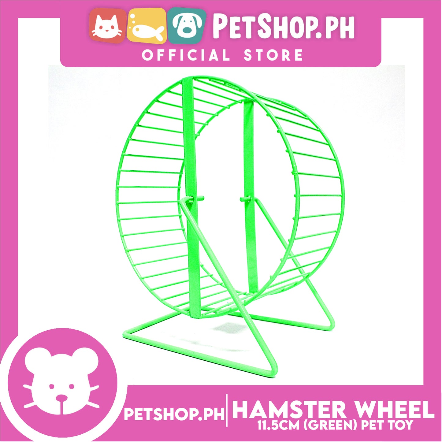 Hamster Wheel Green 11.5cm Metal Running Wheel