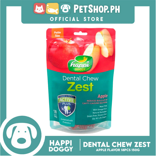 Happi Doggy Dental Chew Zest 18pcs. 150g (Apple) Dog Treats