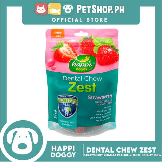 Happi Doggy Dental Chew Zest 18pcs. 150g (Strawberry) Dog Treats