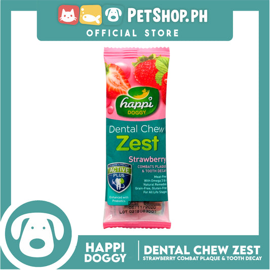 Happi Doggy Dental Chew Zest 1pc. 30g (Strawberry) Dog Treats