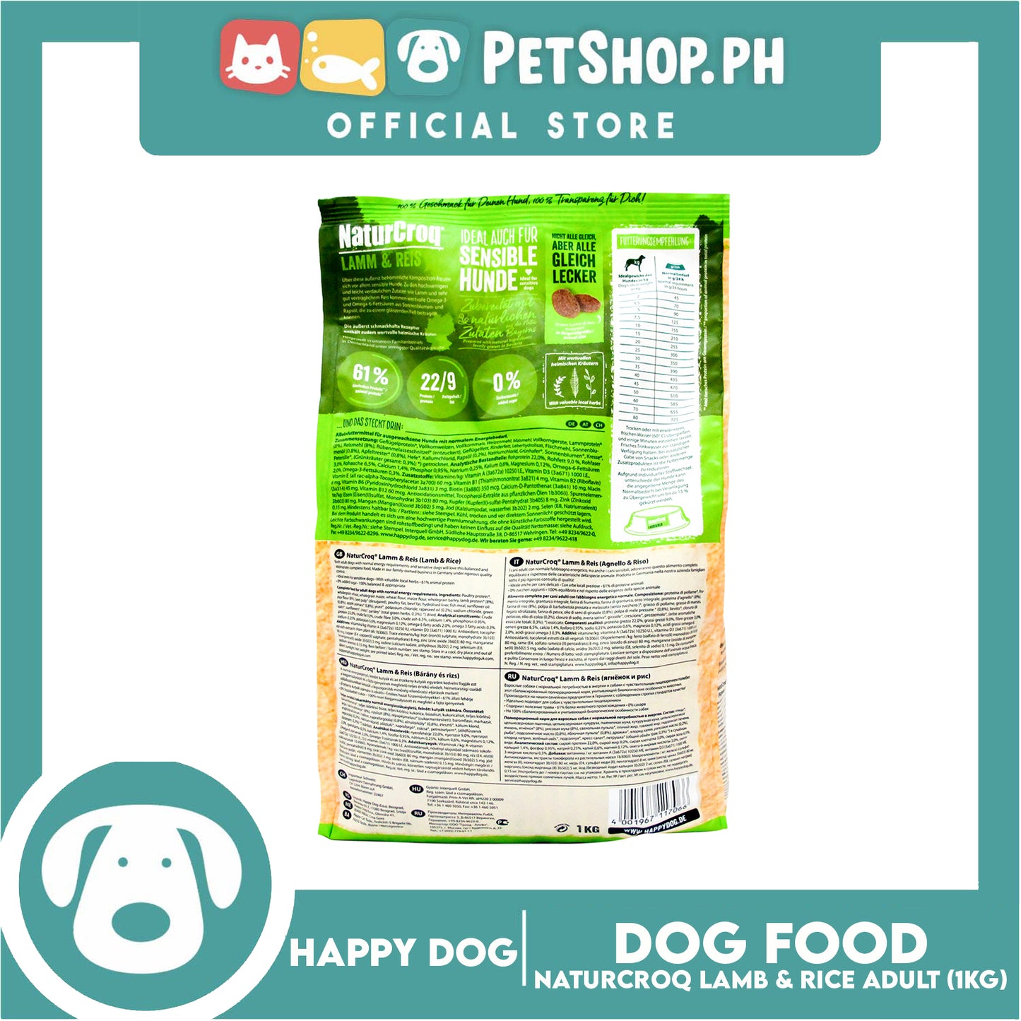 Happy Dog NatureCroq Lamb & Rice 1kg