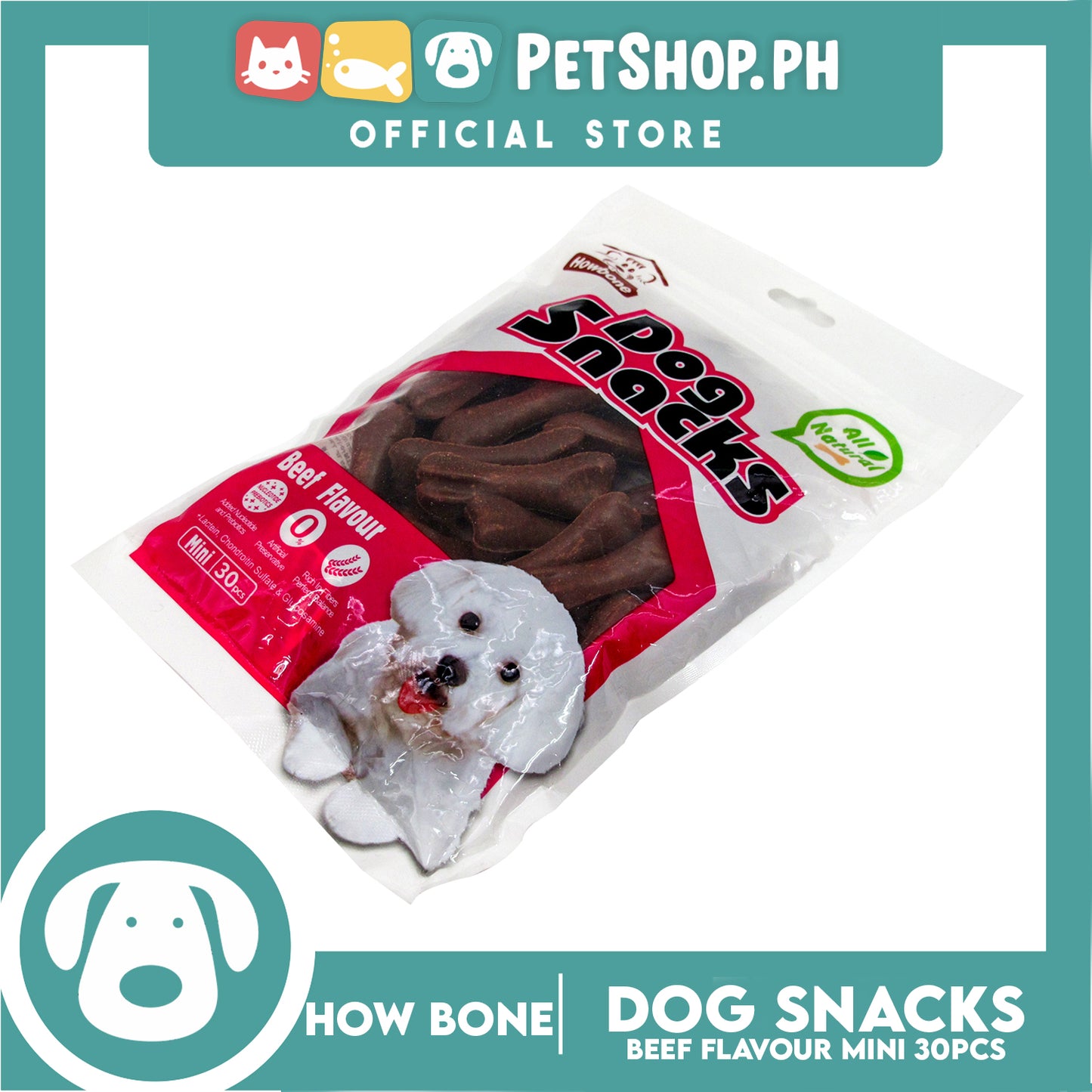 Howbone All Natural Dog Snacks Beef Flavor 30pcs