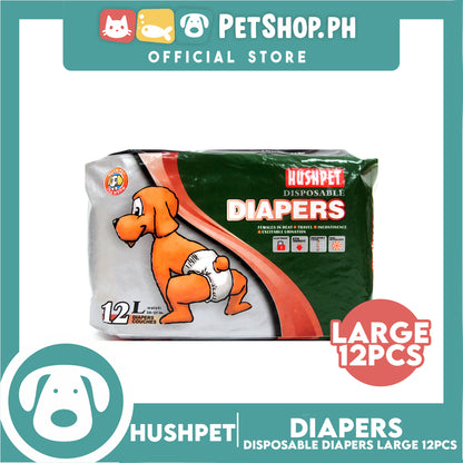 Hushpet Deluxe Disposable Dog Diapers 12pcs. (Large)