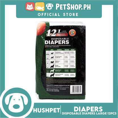 Hushpet Deluxe Disposable Dog Diapers 12pcs. (Large)