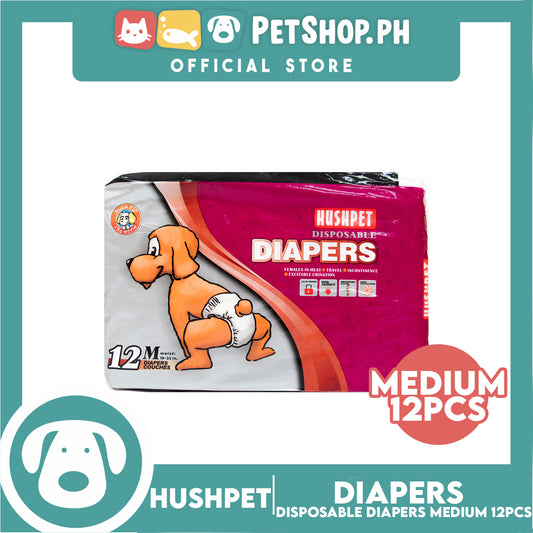 Hushpet Deluxe Disposable Dog Diapers 12pcs. (Medium)