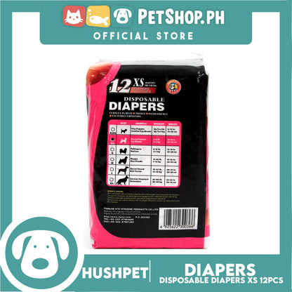 Hushpet Deluxe Disposable Dog Diapers 12pcs. (Extra Small)