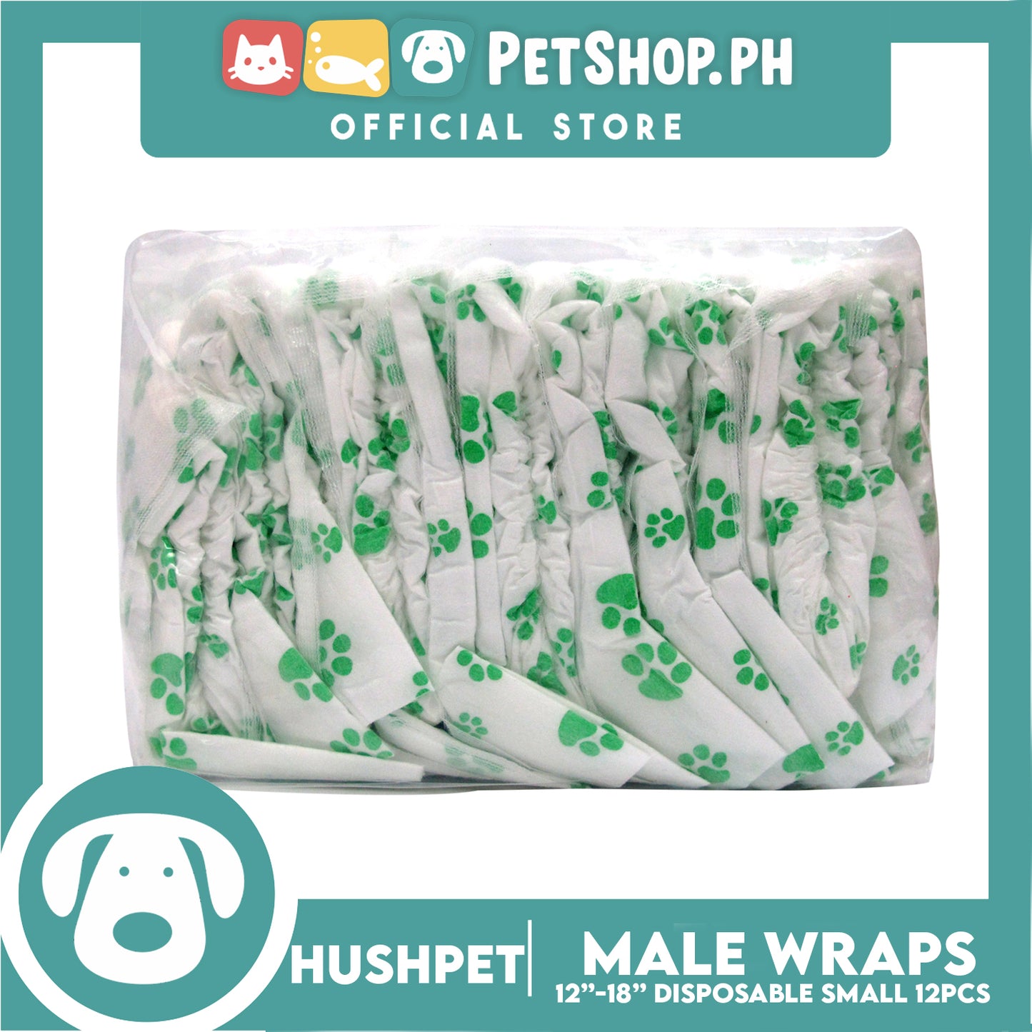 Hushpet Male Wrap Disposable Dog Diaper 12pcs. (Small)