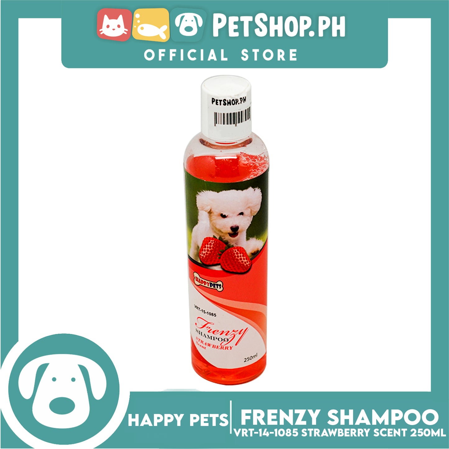 Happy Pets Frenzy Shampoo Strawberry Scent 250ml VRT-15-1085 Dog Shampoo