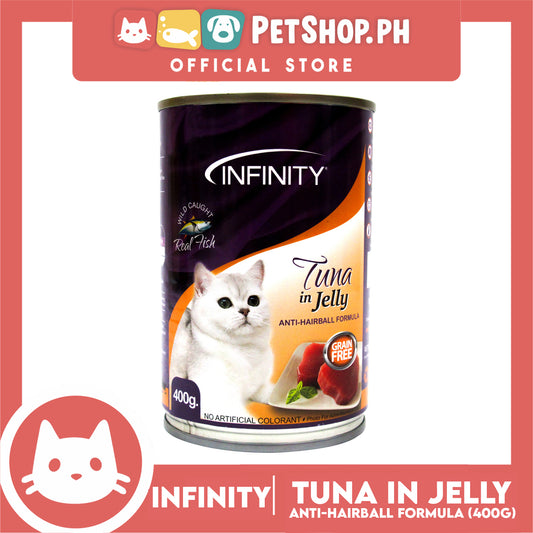 Infinity Tuna In Jelly, Grain Free 400g Canned Wet Food (Anti-Hairball Formula) Cat Food