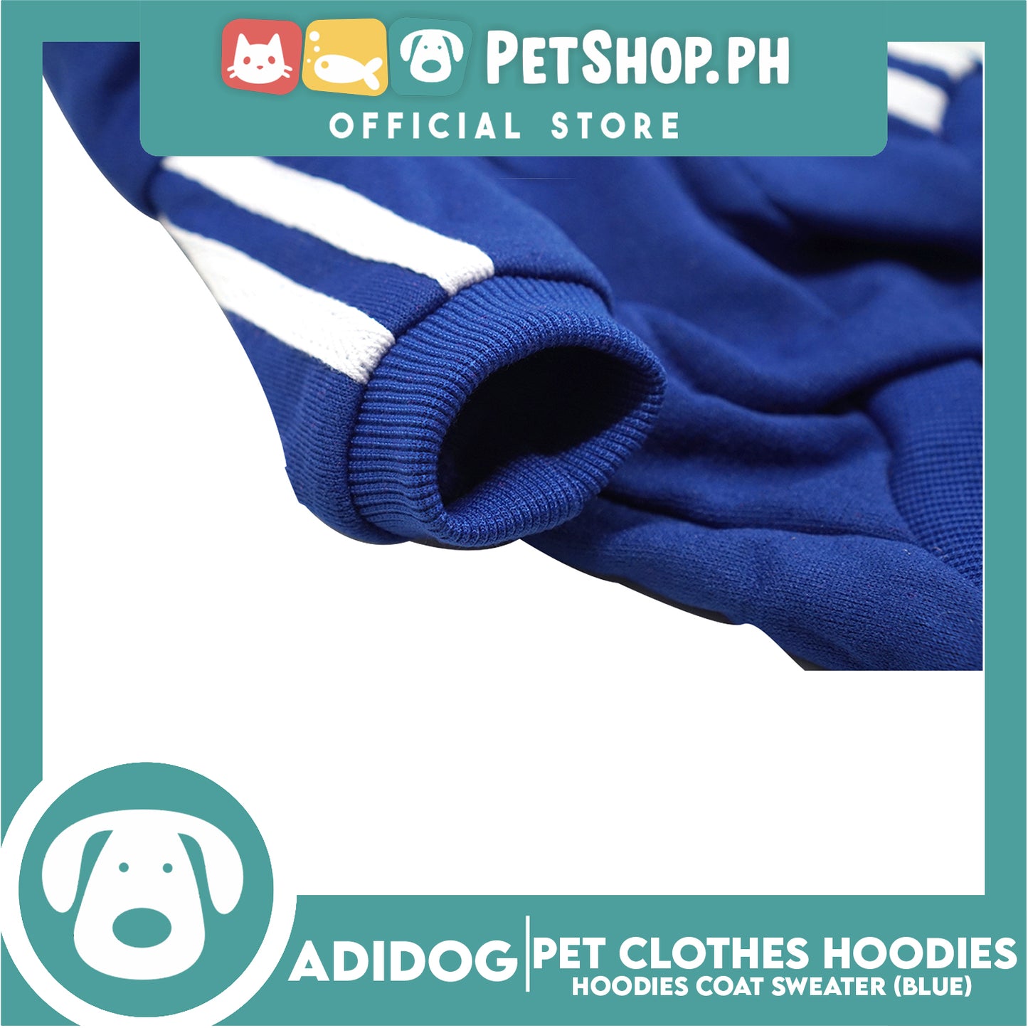 Adidog Pet Clothes Hoodies, Cute Warm Winter Hoodies Coat Sweater (Blue) Extra Large