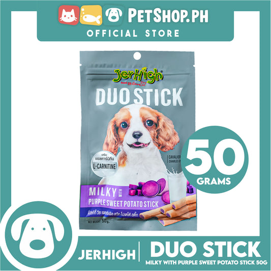 Jerhigh Duo Stick Dog Treats 50g (Milky With Purple Sweet Potato Stick) Premium Snack For Dogs