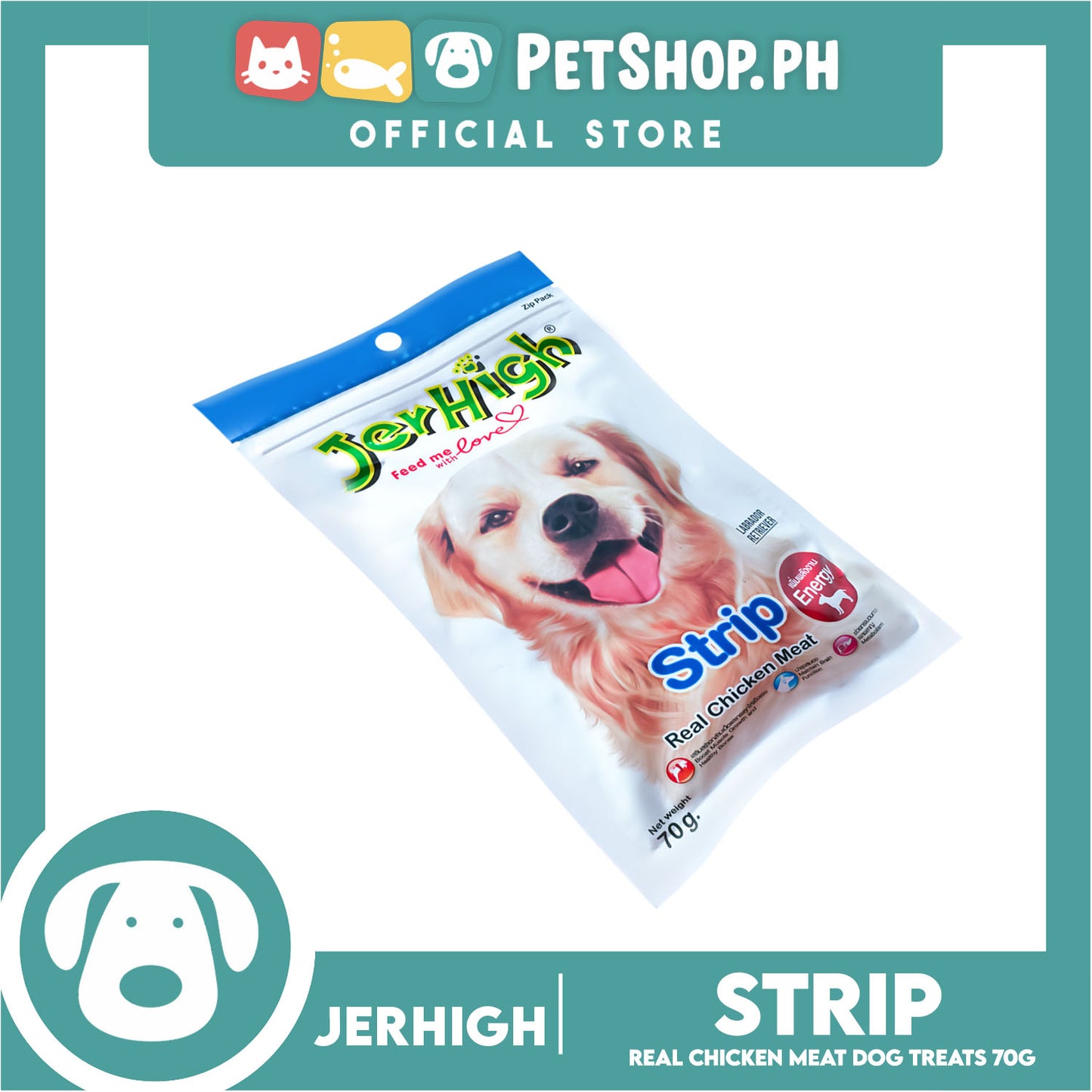 Jerhigh Real Chicken Meat Stick 70g (Strip) Dog Treats
