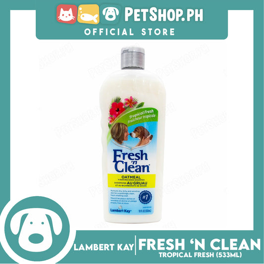 Lambert Kay Fresh 'N Clean Oatmeal and Baking Soda Shampoo for Dogs and Cats 18oz (Tropical Fresh)