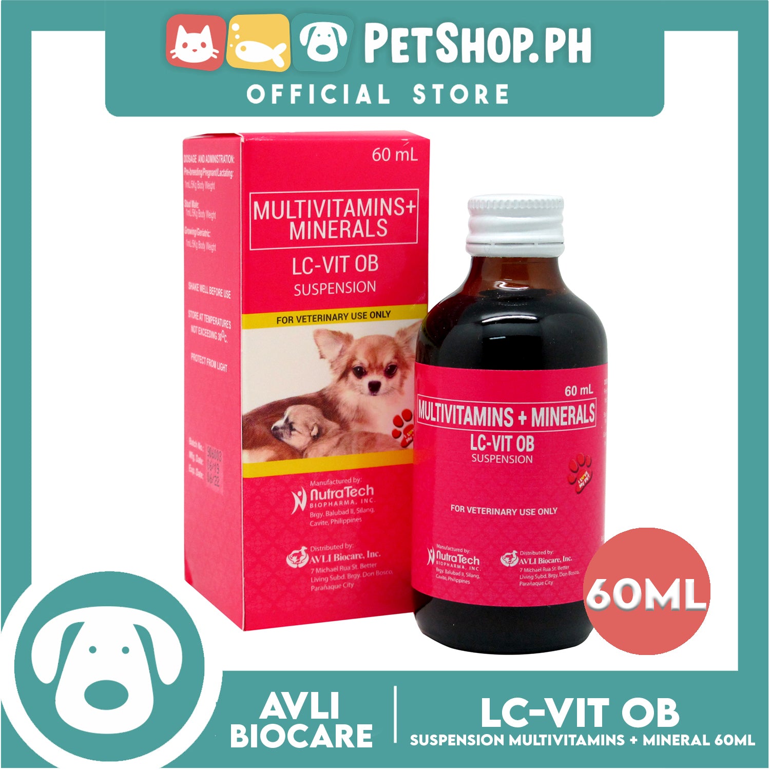 NutraTech LC-VIT OB Suspension 60ml – Petshop.PH