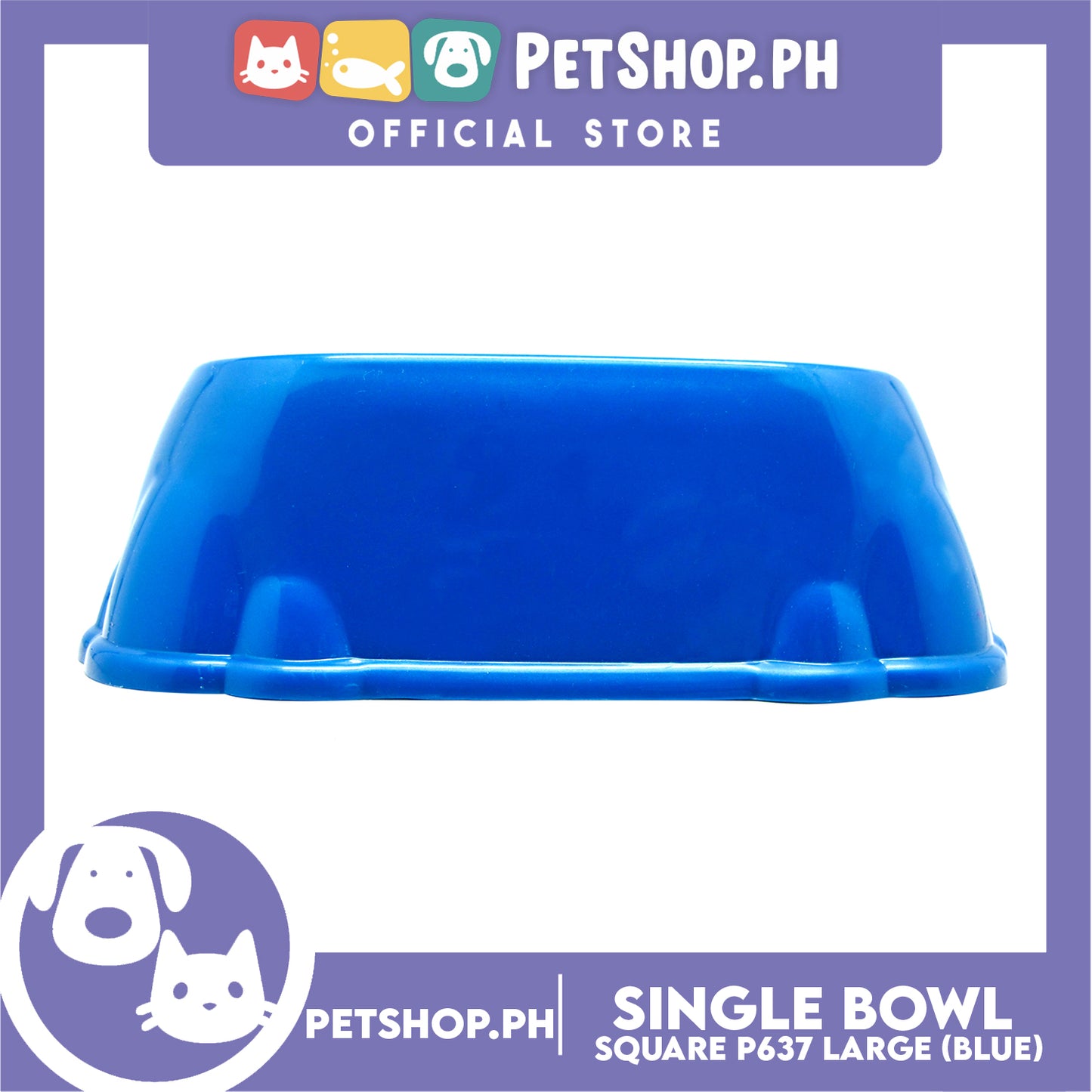 P637 Square Single Bowl Large Blue