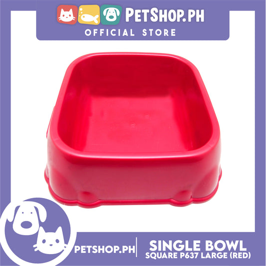 P637 Square Single Bowl Large Red