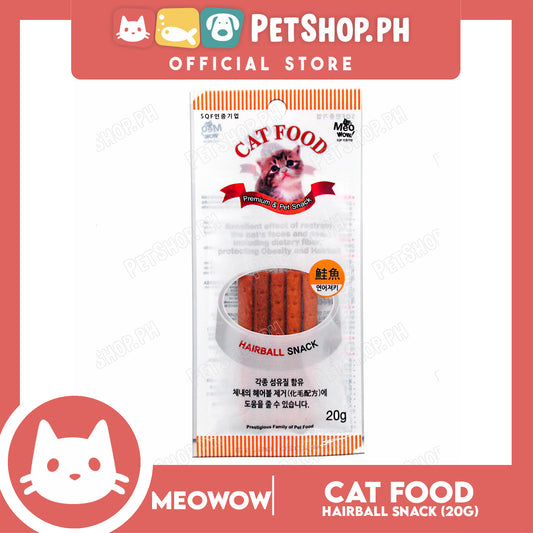 Bow Wow Premium And Pet Snacks, Hairball Snack Cat Food 20g (Salmon Jerky) 2250 Cat Treats