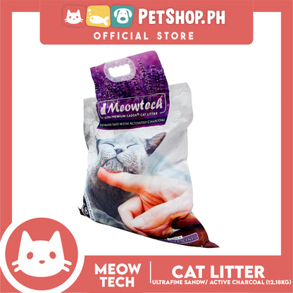 Meowtech Ultra Premium Cat Litter 12.18L (Lavender Scent) Ultra-Fine Sand with Activated Charcoal