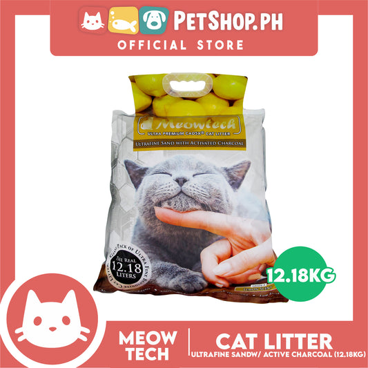 Meowtech Ultra Premium Cat Litter 12.18L (Lemon Scent) Ultra-Fine Sand with Activated Charcoal