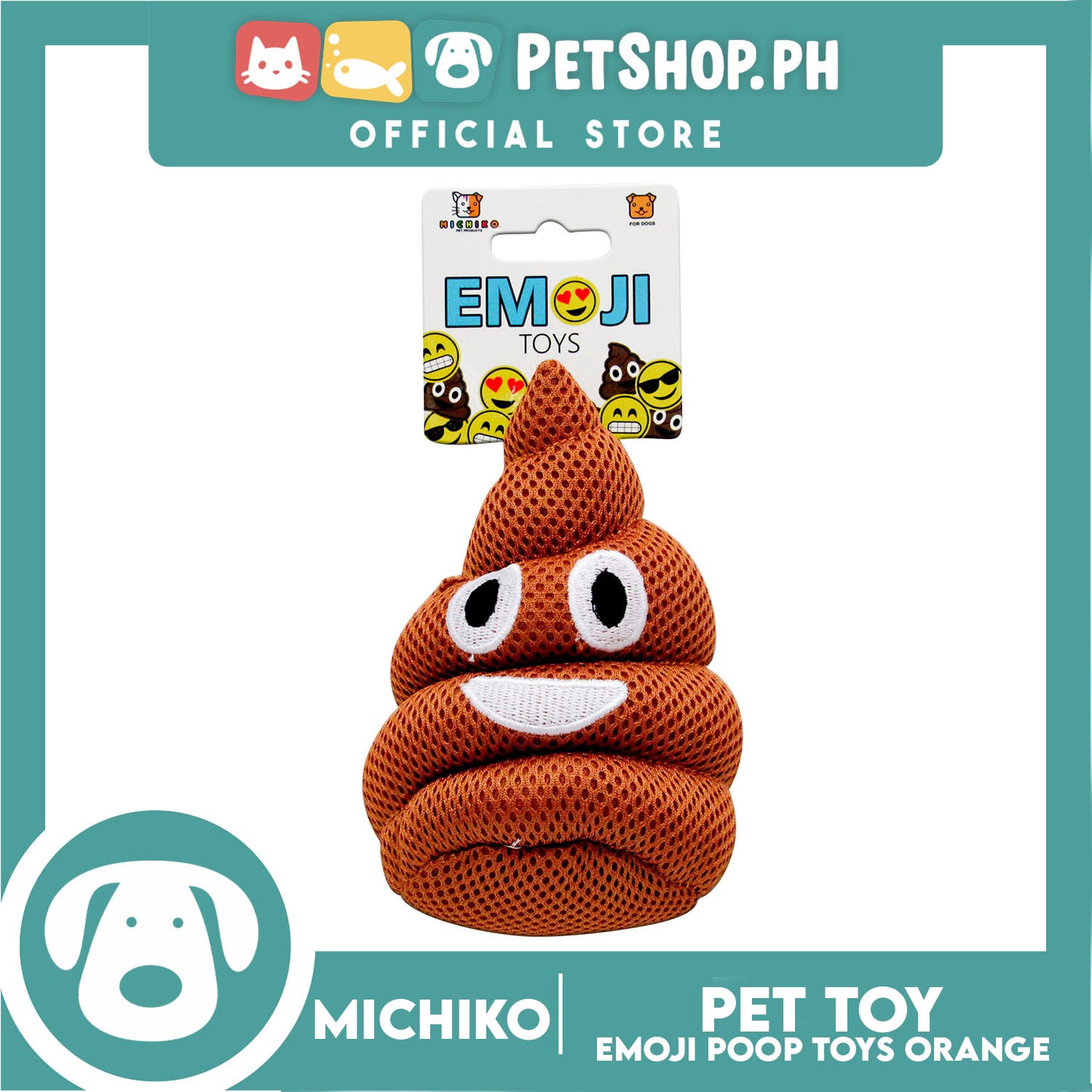 Michiko Emoji Toy Squeaky (Poop) Dog Pet Toy