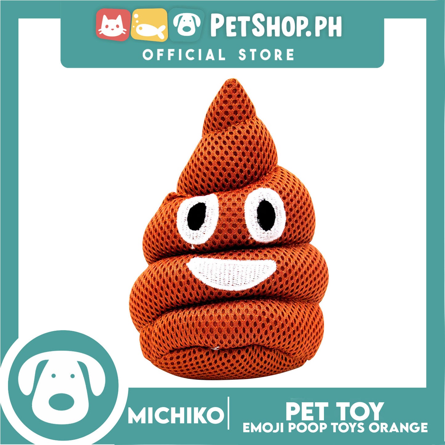 Michiko Emoji Toy Squeaky (Poop) Dog Pet Toy