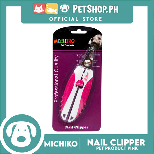 Michiko Premium Pet Nail Clipper Large (Pink) Trimming Nails Grooming For Small Breed Dogs And Cats