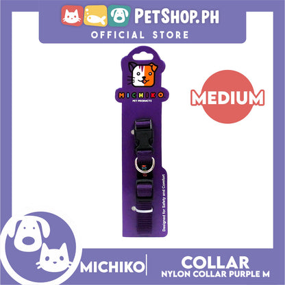 Michiko Nylon Collar Purple (Medium) Pet Collar