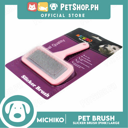 Michiko Slicker Brush Pink Color (Large) Pet Brush, Pet Grooming