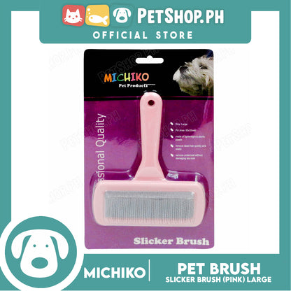 Michiko Slicker Brush Pink Color (Large) Pet Brush, Pet Grooming