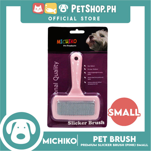 Michiko Slicker Brush Pink Color (Small) Pet Brush, Pet Grooming
